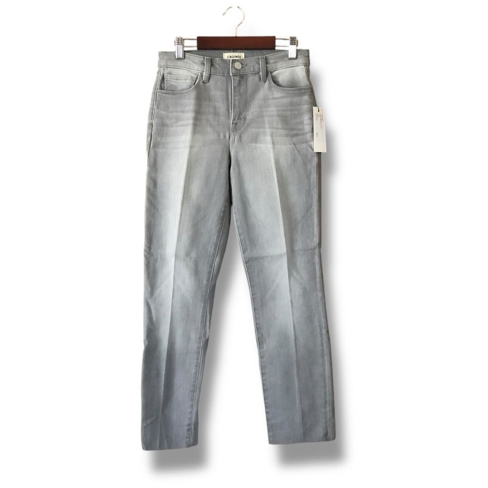 L'agence Sada High Rise Cropped Slim Jeans Bogota Wash Gray NWT Size 25 Denim